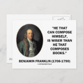 Carte Postale Benjamin Franklin Se Compose Plus Sage Que (Devant / Derrière)