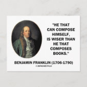 Carte Postale Benjamin Franklin Se Compose Plus Sage Que (Devant)