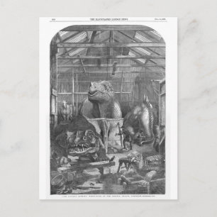 Carte Postale Benjamin Waterhouse Hawkins Studio Antique Print