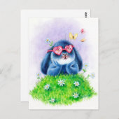 Carte Postale Benny Blue - Verres roses (Devant / Derrière)