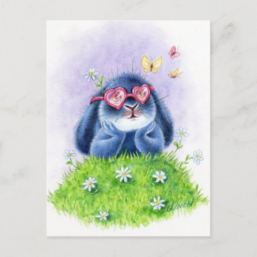 Carte Postale Benny Blue - Verres roses (Devant)