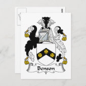 Carte Postale Benson Famille Crest (Devant / Derrière)
