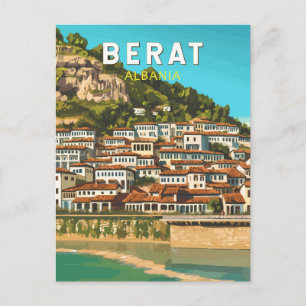Carte Postale Berat Albanie Travel Art Vintage