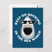 Carte Postale Berçant dans le monde marin - Citation pour les am (Devant / Derrière)