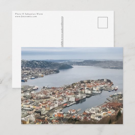 Carte Postale Bergen Norvège (Devant / Derrière)