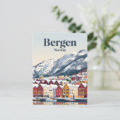 Carte Postale Bergen, Norvège (Debout devant)