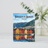Carte Postale Bergen Norvège (Debout devant)