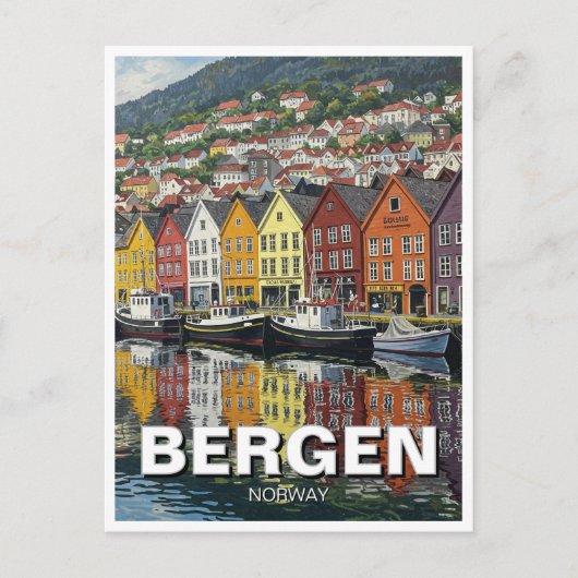Carte Postale Bergen Norvège Voyage (Devant)