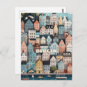 Carte Postale Bergen Norvège Voyage (Devant / Derrière)