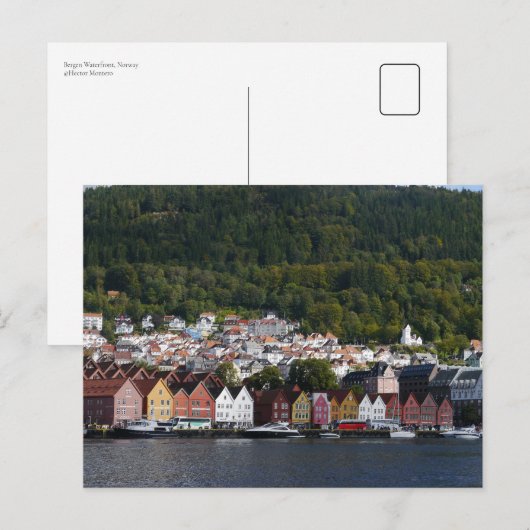 Carte Postale Bergen Waterfront, Norvège (Devant / Derrière)