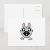 Carte Postale Berger Allemand Argent et Noir qui regarde - Dessi (Devant / Derrière)