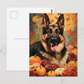 Carte Postale Berger Allemand Automne Action de grâce (Devant / Derrière)