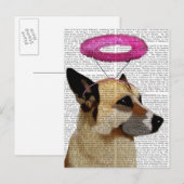 Carte Postale Berger Allemand Avec Halo Rose (Devant / Derrière)