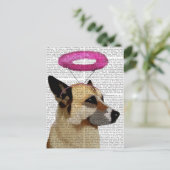 Carte Postale Berger Allemand Avec Halo Rose (Debout devant)