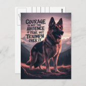 Carte Postale Berger Allemand Courage au Coucher du Soleil (Devant / Derrière)