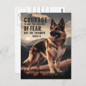 Carte Postale Berger Allemand Courageux au Coucher du Soleil (Devant / Derrière)