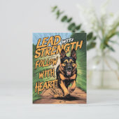 Carte Postale Berger Allemand Courant Avec Force Et Coeur (Debout devant)