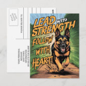 Carte Postale Berger Allemand Courant Avec Force Et Coeur (Devant / Derrière)