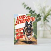 Carte Postale Berger Allemand Courant Avec Force Et Coeur (Debout devant)