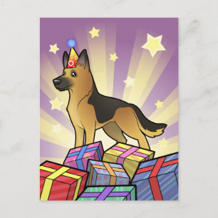 Carte Postale Berger allemand d'anniversaire