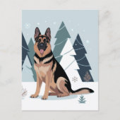 Carte Postale Berger Allemand d'hiver (Devant)