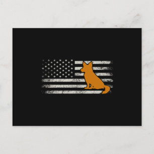 Carte Postale berger allemand drapeau américain