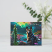 Carte Postale Berger Allemand sur un Monde Extraterrestre (Debout devant)