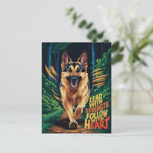 Carte Postale Berger Allemand Traversant La Forêt (Debout devant)