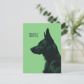 Carte Postale Berger allemand vert (Debout devant)