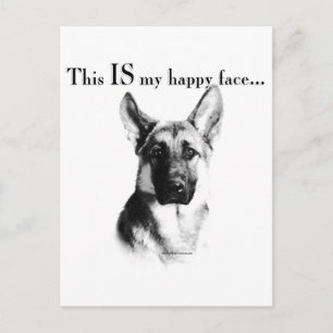Carte Postale Berger allemand visage heureux