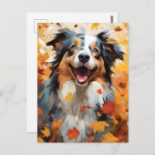 Carte Postale Berger Australien Automne Action de grâce (Devant / Derrière)