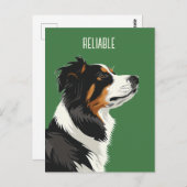 Carte Postale Berger australien fiable (Devant / Derrière)