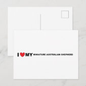 Carte Postale berger australien miniature amour (Devant / Derrière)