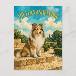 Carte Postale Berger des Shetland, Art du Chien à l'Aquarelle Vi