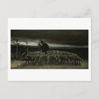 Carte Postale Berger, troupeau de mouton Van Gogh Art