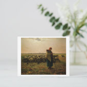 Carte Postale Bergère avec son troupeau, 1863 (Debout devant)