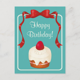 Carte postale Beribboned de gâteau de fraise