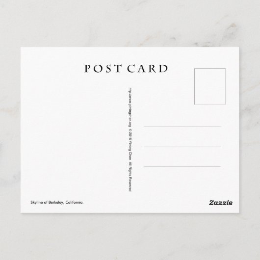 Carte Postale Berkeley, Californie (Dos)