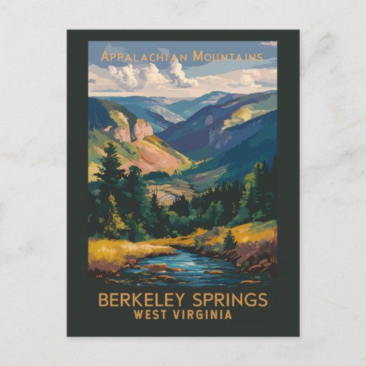 Carte Postale Berkeley Springs Illustration Voyage Art Vintage (Devant)