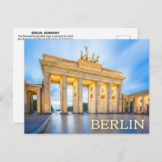 Carte postale Berlin, Allemagne (Devant / Derrière)