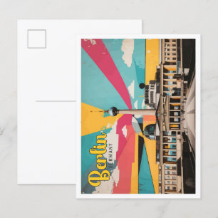 Carte Postale Berlin Allemagne Pop Art Voyage Illustration