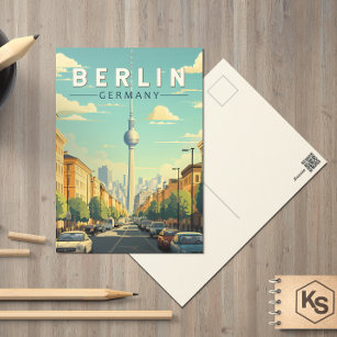 Carte Postale Berlin Allemagne Travel Art Vintage