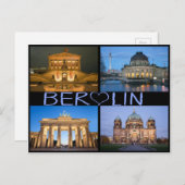 Carte Postale Berlin la nuit (Devant / Derrière)