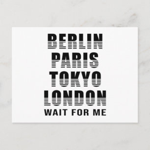 Carte Postale Berlin Paris Tokyo City City Funny Cadeau