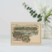 Carte Postale Berlin Spandau Pichelswerder île Litho (Debout devant)