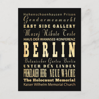 Carte Postale Berlin Ville d'Allemagne Typographie Art