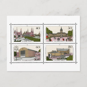 Carte Postale Berlin vintage, Allemagne, Timbre-poste Monument