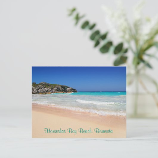 Carte Postale Bermuda Horseshoe Bay Plage de sable rose Photo Ca (Debout devant)