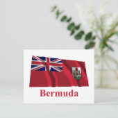 Carte Postale Bermude Drapeau agité avec nom (Debout devant)