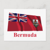 Carte Postale Bermude Drapeau agité avec nom (Devant)